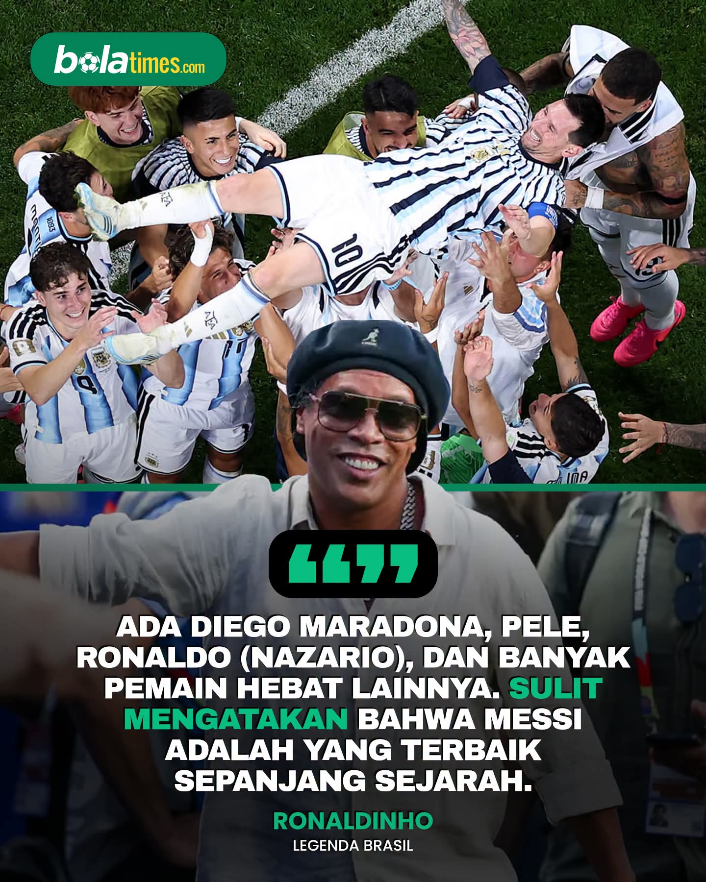 Ronaldinho: Sulit Mengatakan Pesepak Bola Terbaik Sepanjang Sejarah